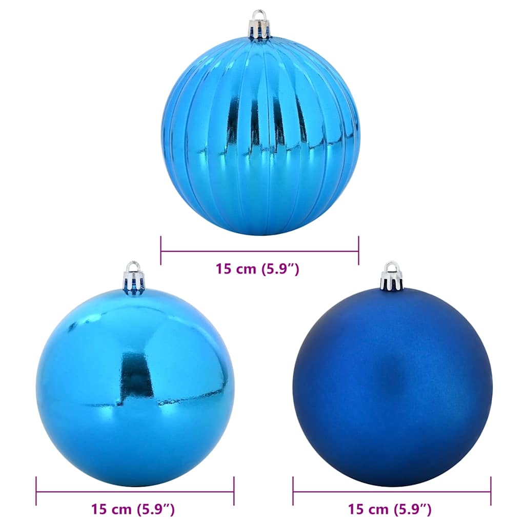 Set božićnih kuglica XL 9 pcs Plava Plastika
