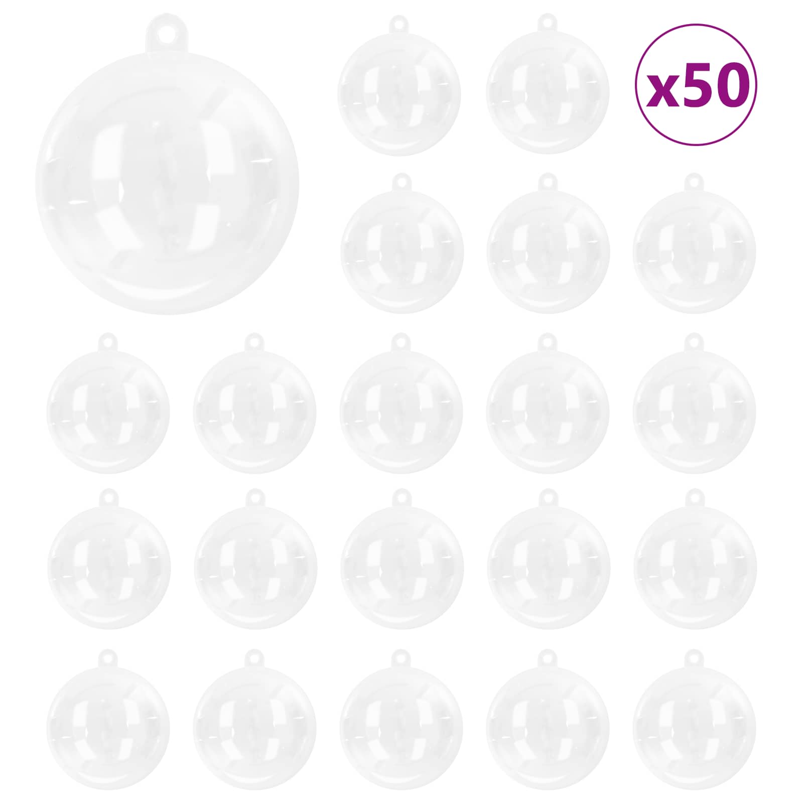 Set Božićnih Ukrasnih Kuglica 50 pcs *Transparent*an Ø 5 cm