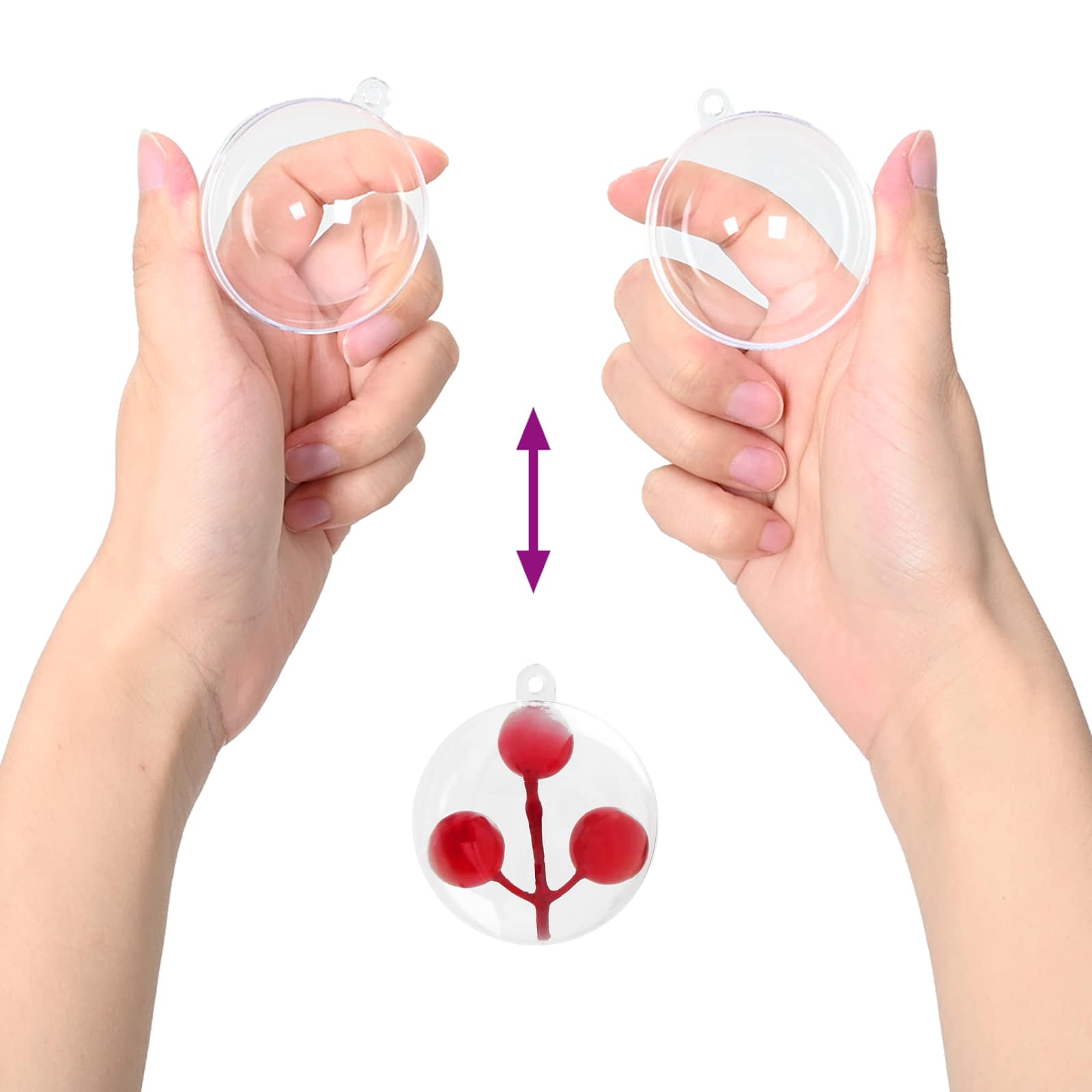 Set Božićnih Ukrasnih Kuglica 50 pcs *Transparent*an Ø 5 cm