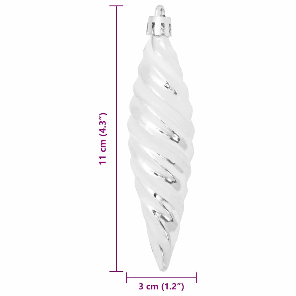 Božićna spirala u obliku kugle 40 pcs Srebrno Plastika