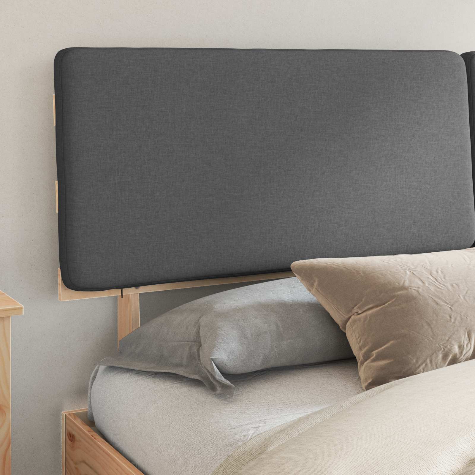 Krevetni okvir s tapiciranim uzglavljem Tamno siva 180 x 200 cm