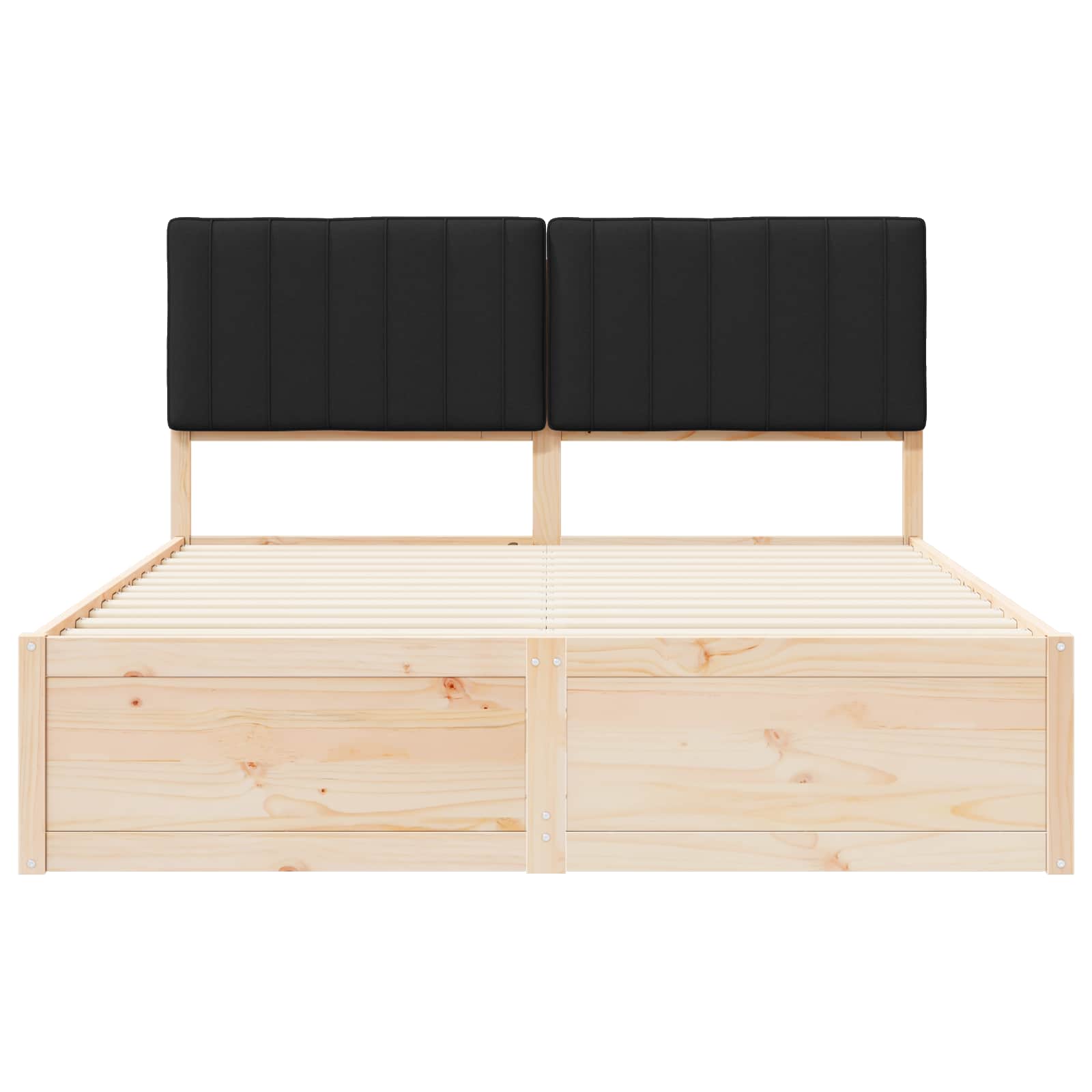 Krevetni okvir s tapiciranim uzglavljem Crna 150 x 200 cm