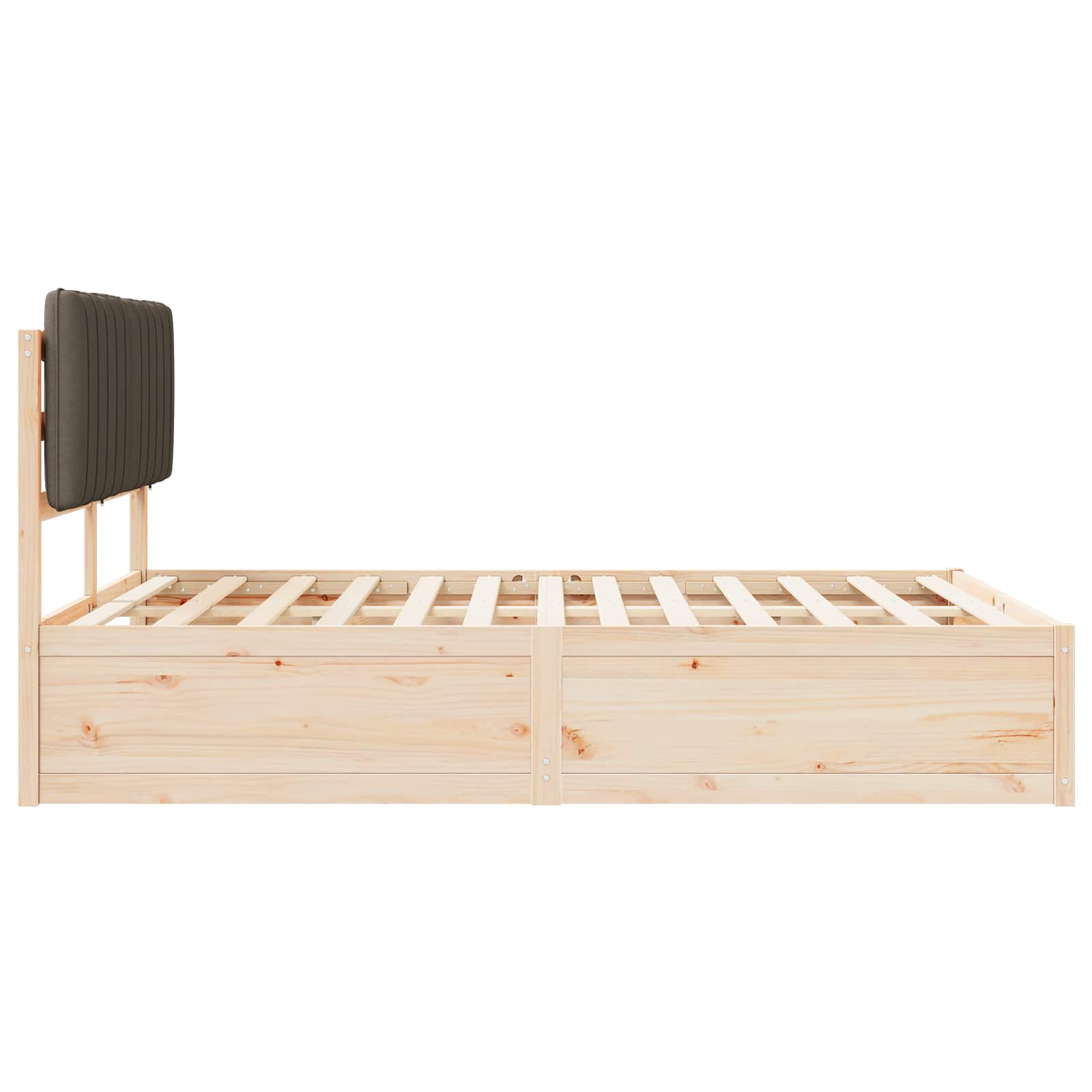Krevetni okvir s tapiciranim uzglavljem Sivo-smeđa 135 x 190 cm
