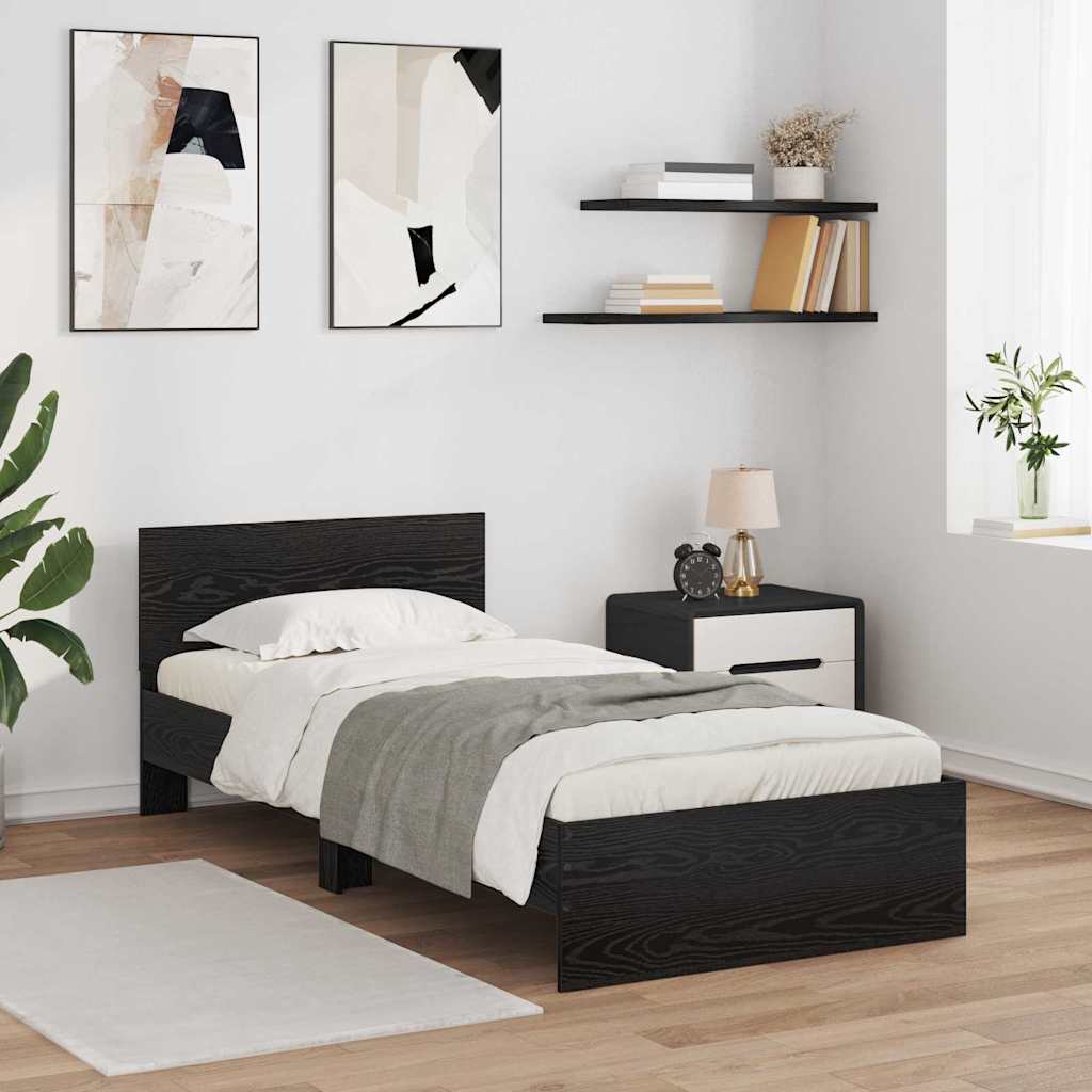Krevetna konstrukcija Crni hrast 90 x 200 cm Konstruirano drvo