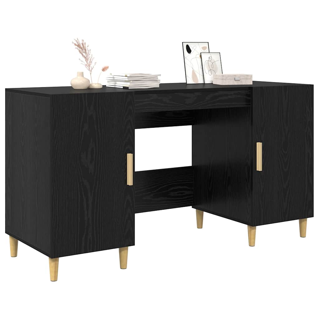 Stol s policom Crni hrast 140 x 50 x 75 cm Konstruirano drvo