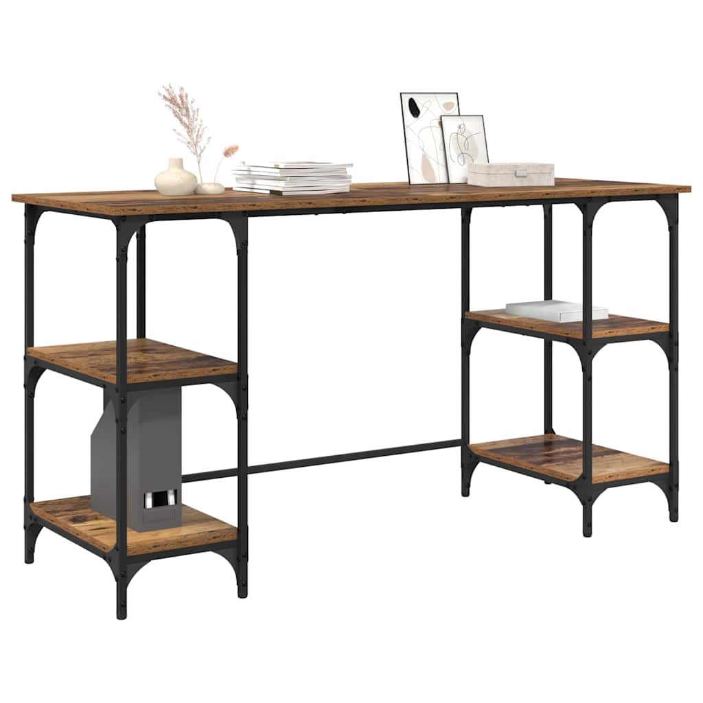 Stol s policom Staro drvo 140 x 50 x 75 cm Konstruirano drvo