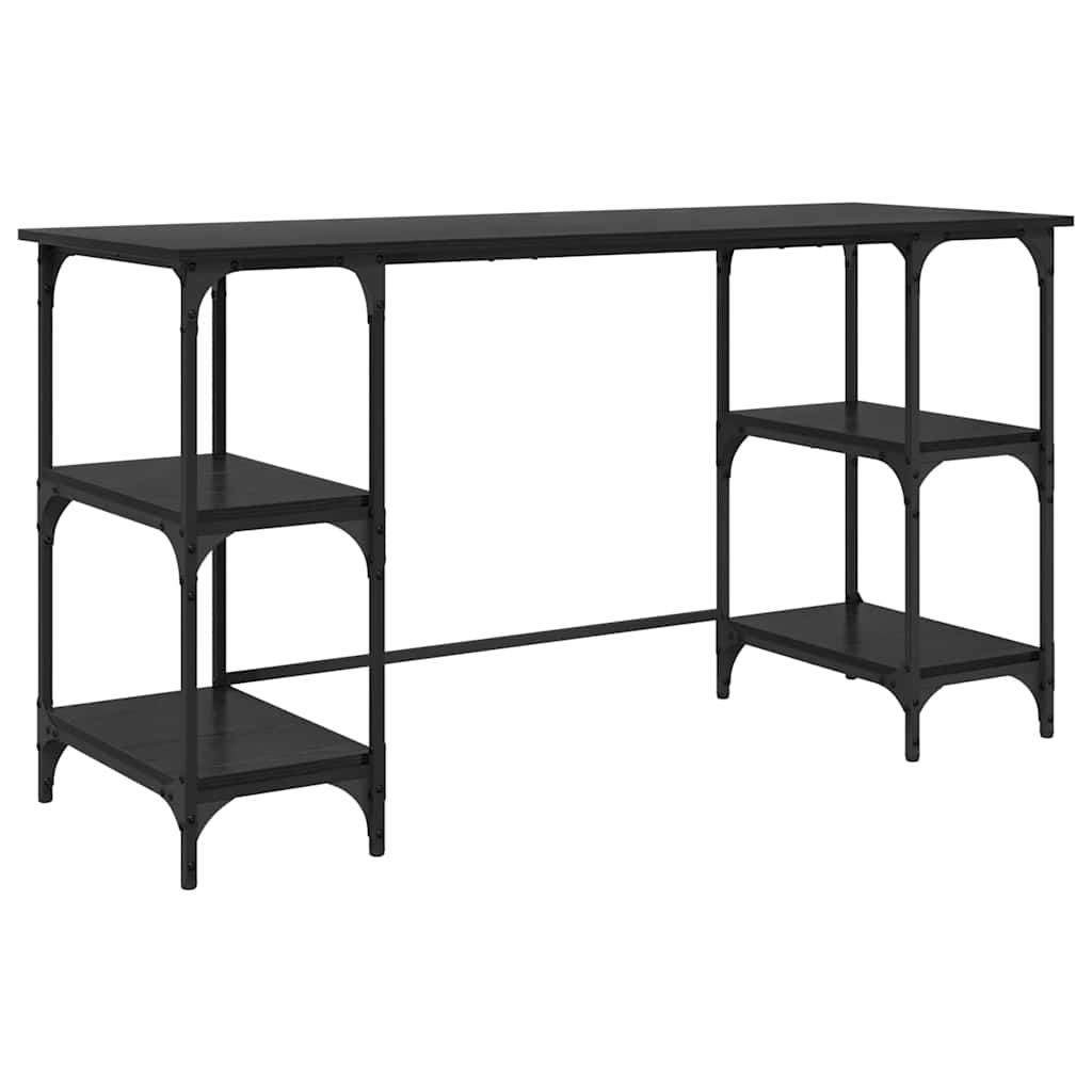 Stol s policom Crni hrast 140 x 50 x 75 cm Konstruirano drvo