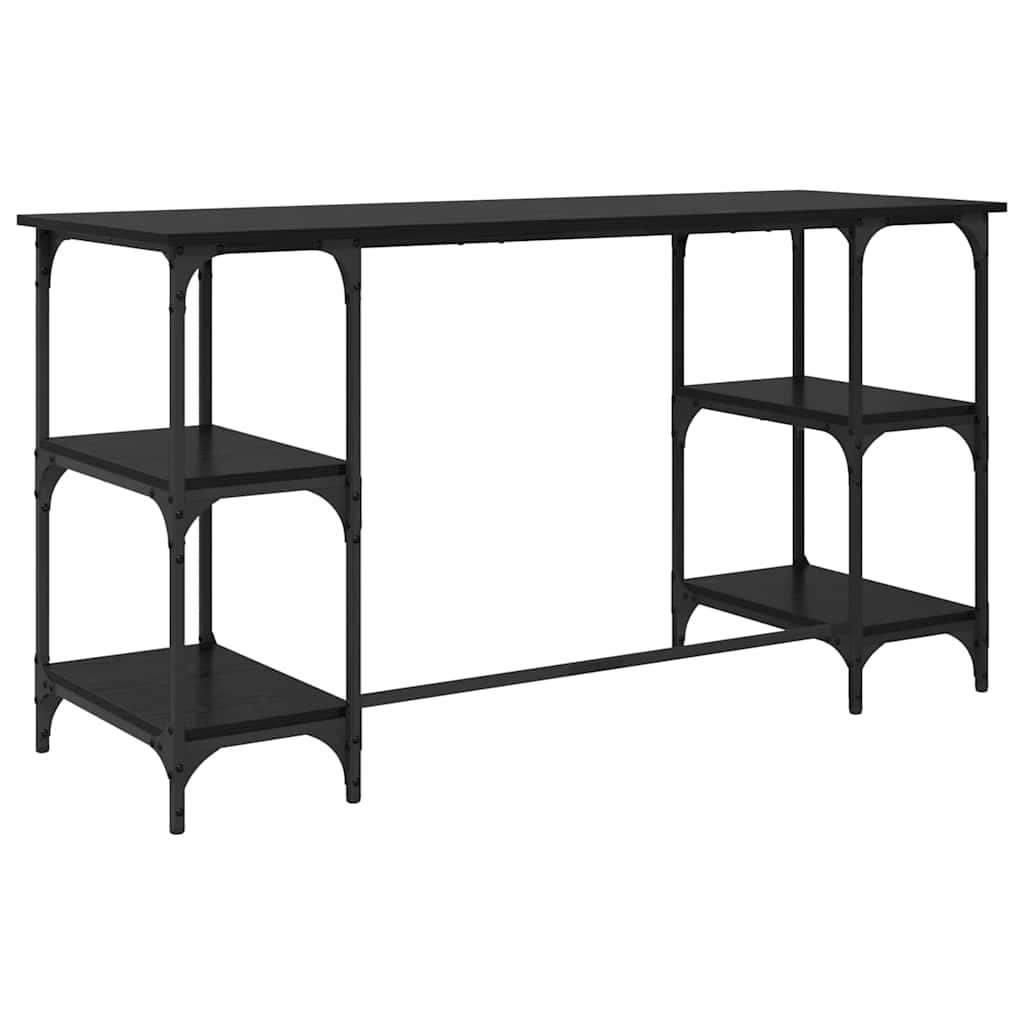 Stol s policom Crni hrast 140 x 50 x 75 cm Konstruirano drvo