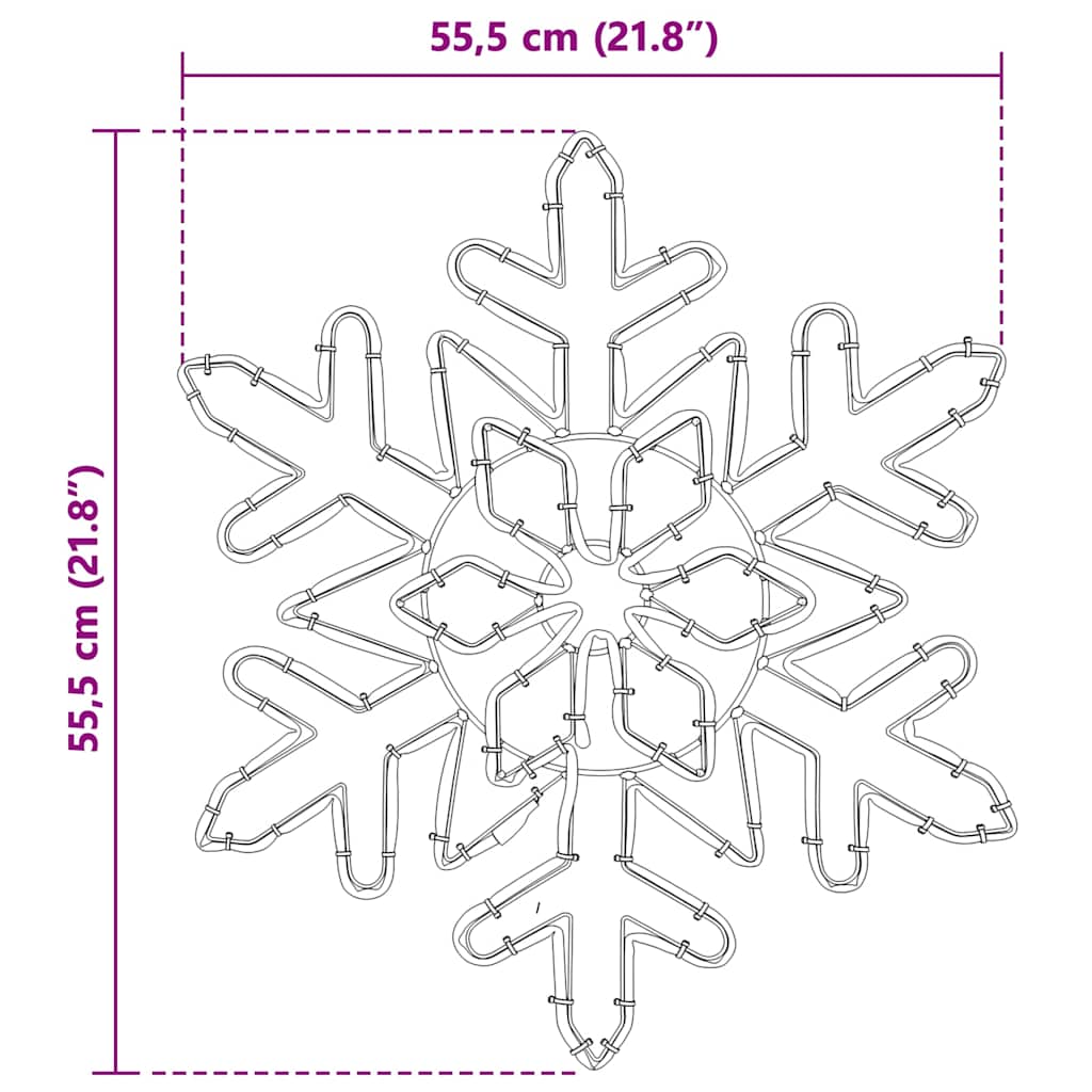 Božićna pahulja Plava 55,5 x 55,5 x 0,75cm PVC