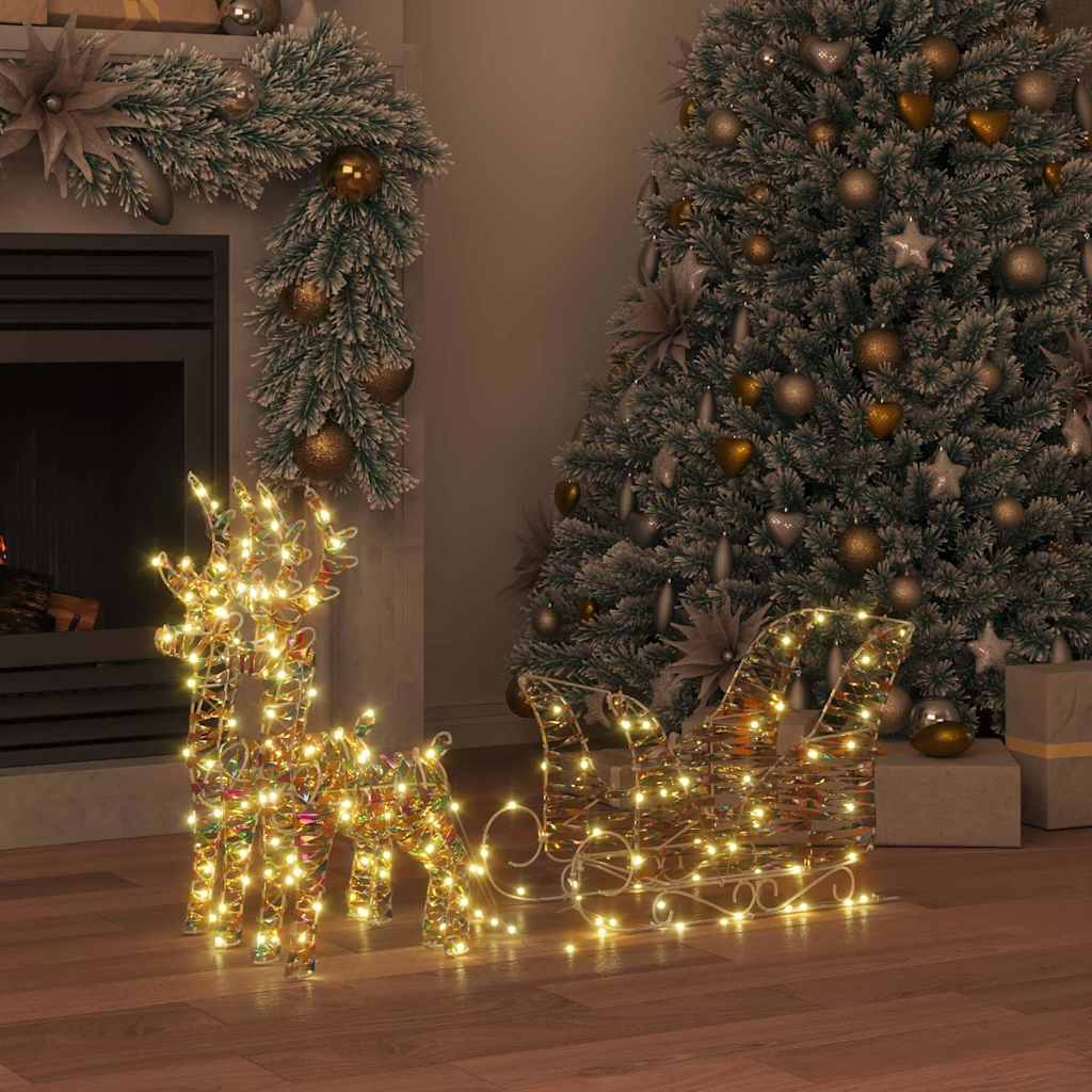 Reindeer vuče saonice Topla bijela 30 x 12 x 54,5 cm PET