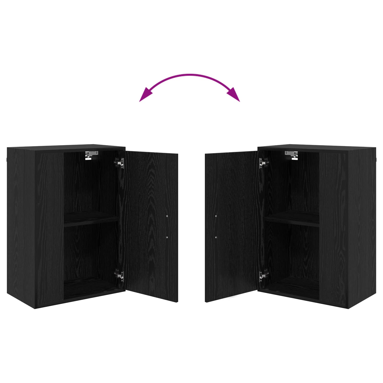 Set TV komoda Zidne 4 pcs Crni hrast Konstruirano drvo