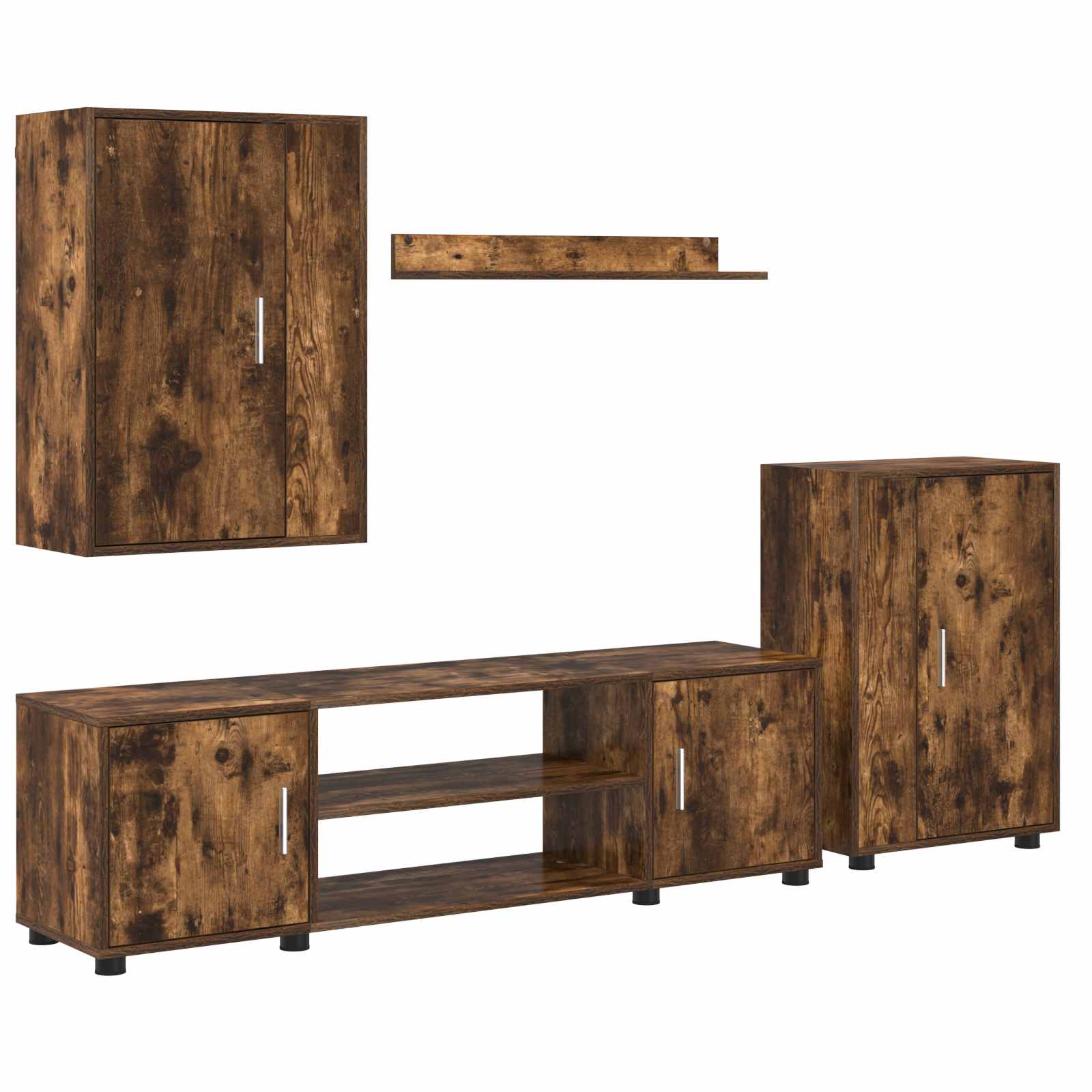 Set TV komoda Zidne 4 pcs Dimljeni hrast Konstruirano drvo