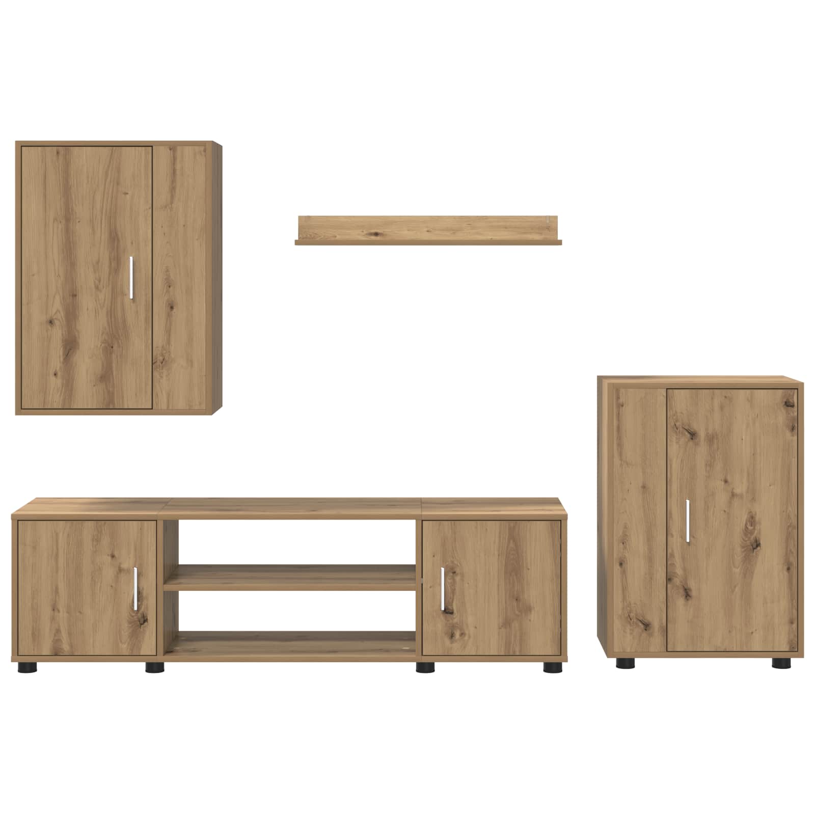 Set TV komoda Zidne 4 pcs Umjetnički hrast Konstruirano drvo