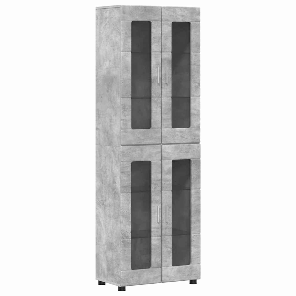 Highboard s policom FLORIN Betonski sivi 60 x 35 x 182 cm