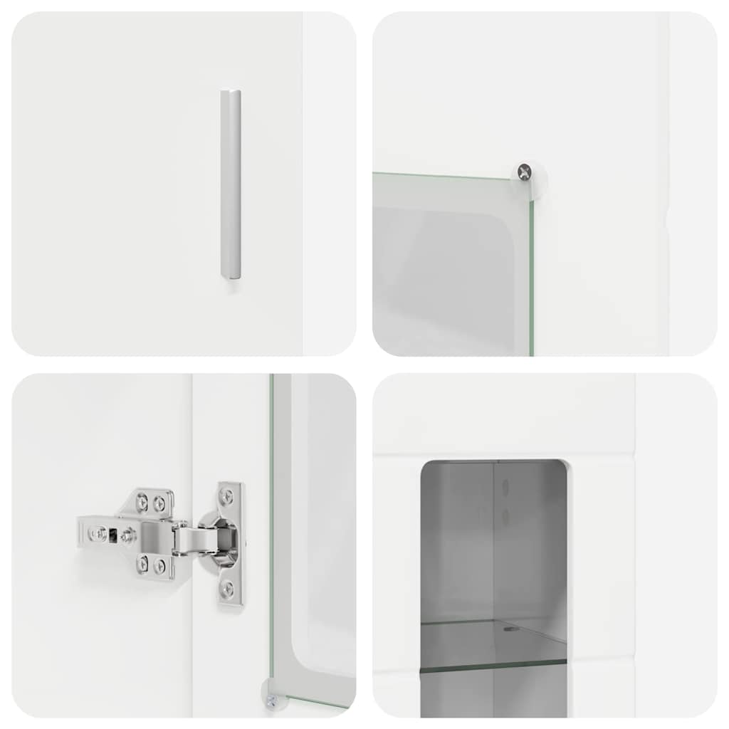 Highboard s policom FLORIN Visoki sjaj bijela 60 x 35 x 182 cm