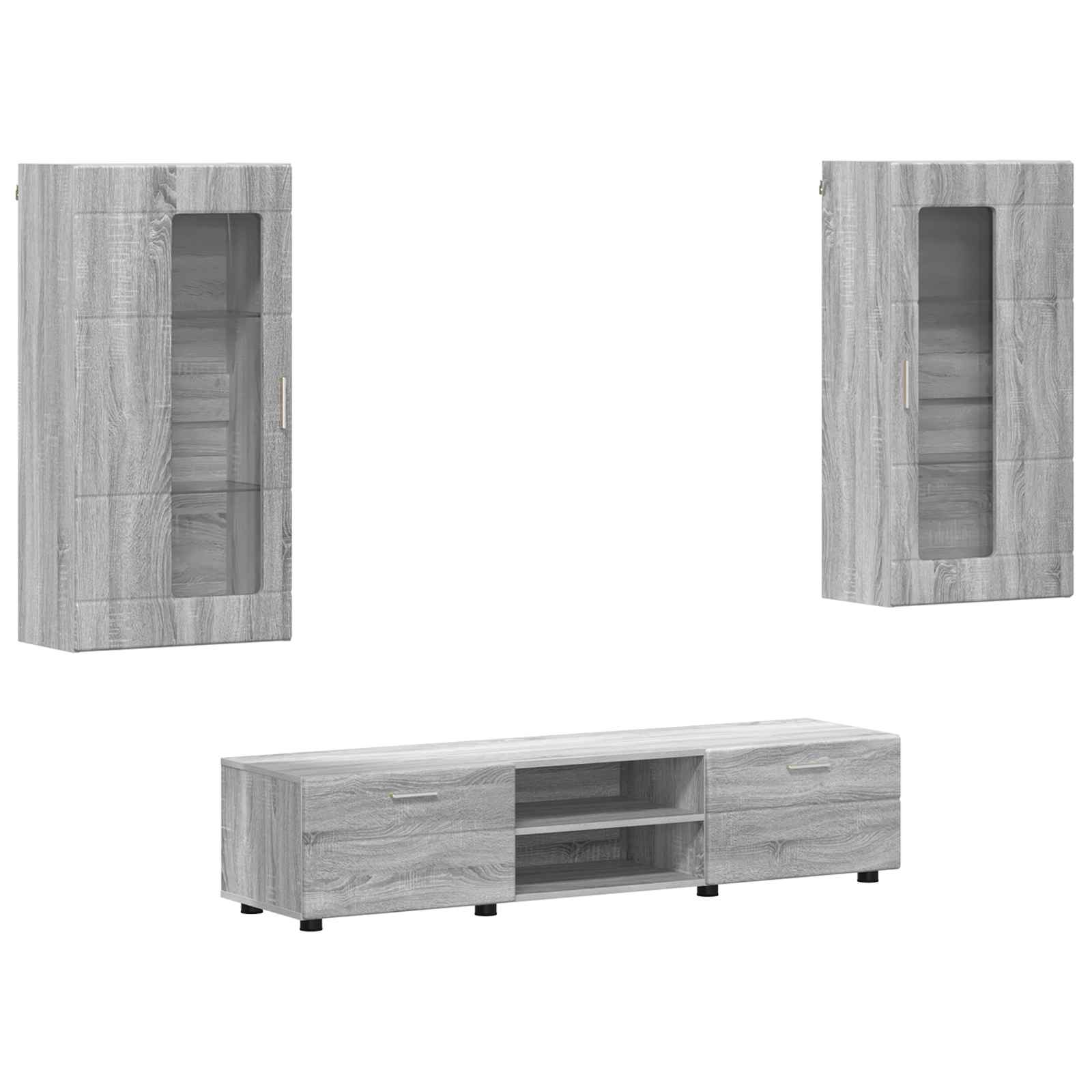 Set TV komoda Zidne FLORIN 3 pcs Siva Sonoma Konstruirano drvo