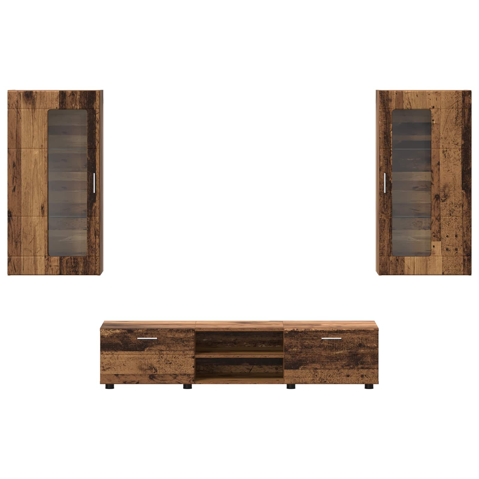 Set TV komoda Zidne FLORIN 3 pcs Staro drvo Konstruirano drvo