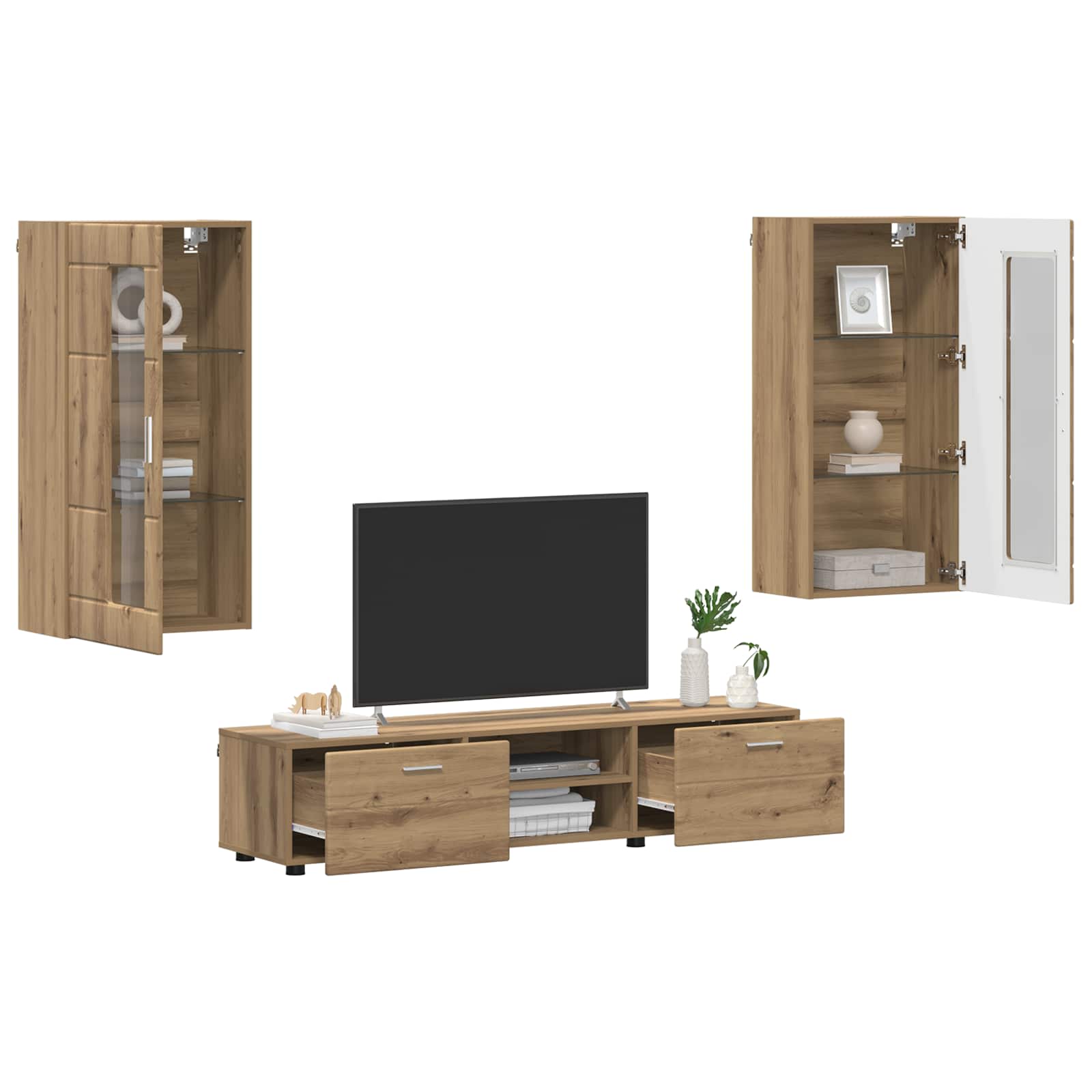 Set TV komoda FLORIN 3 pcs Umjetnički hrast Konstruirano drvo
