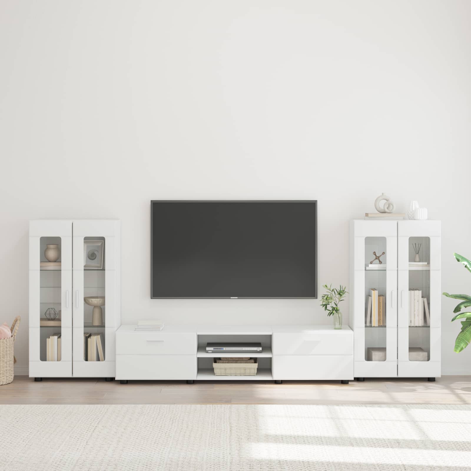 Set TV komoda FLORIN 3 kom. Bijelo Konstruirano drvo