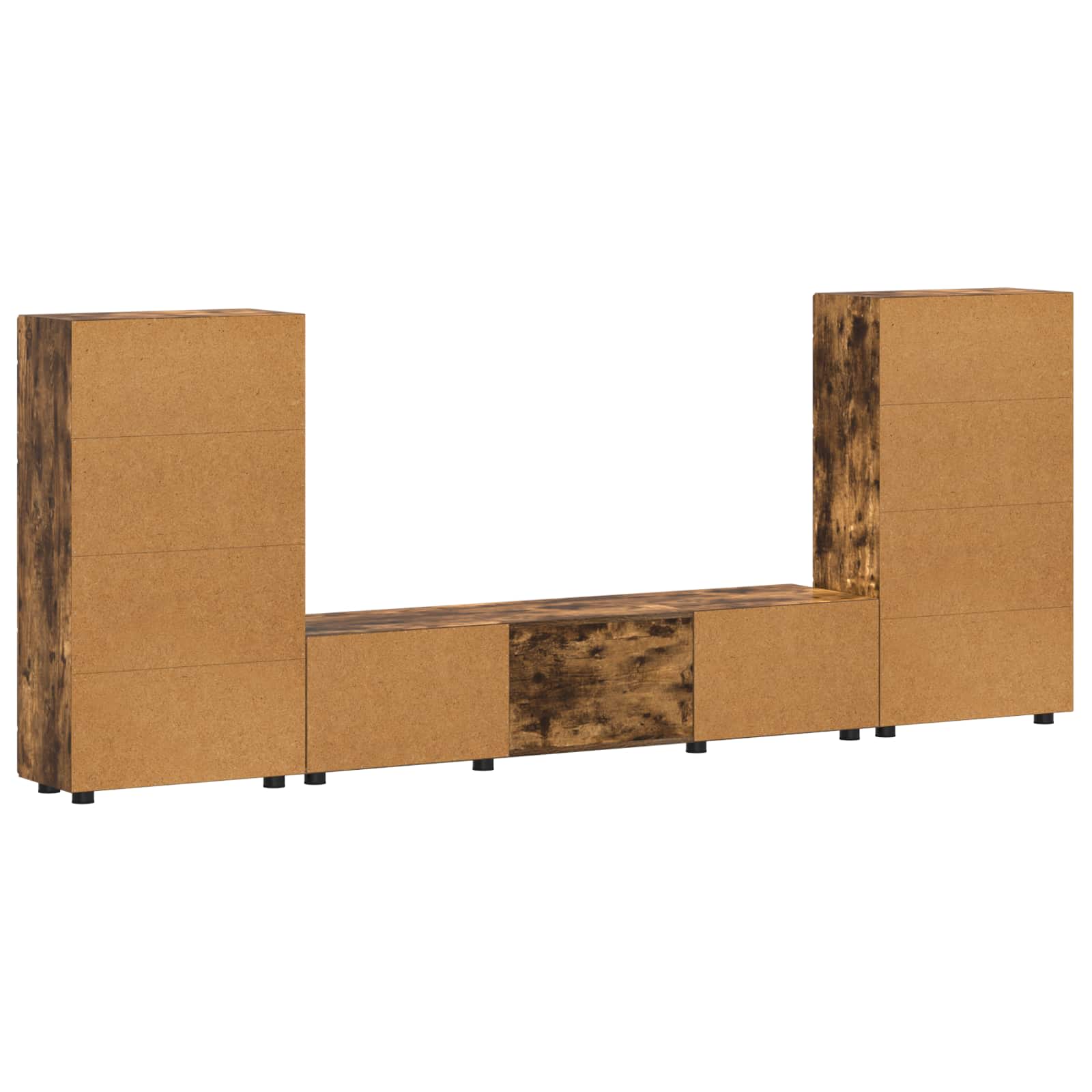 Set TV komoda FLORIN 3 pcs Dimljeni hrast Konstruirano drvo