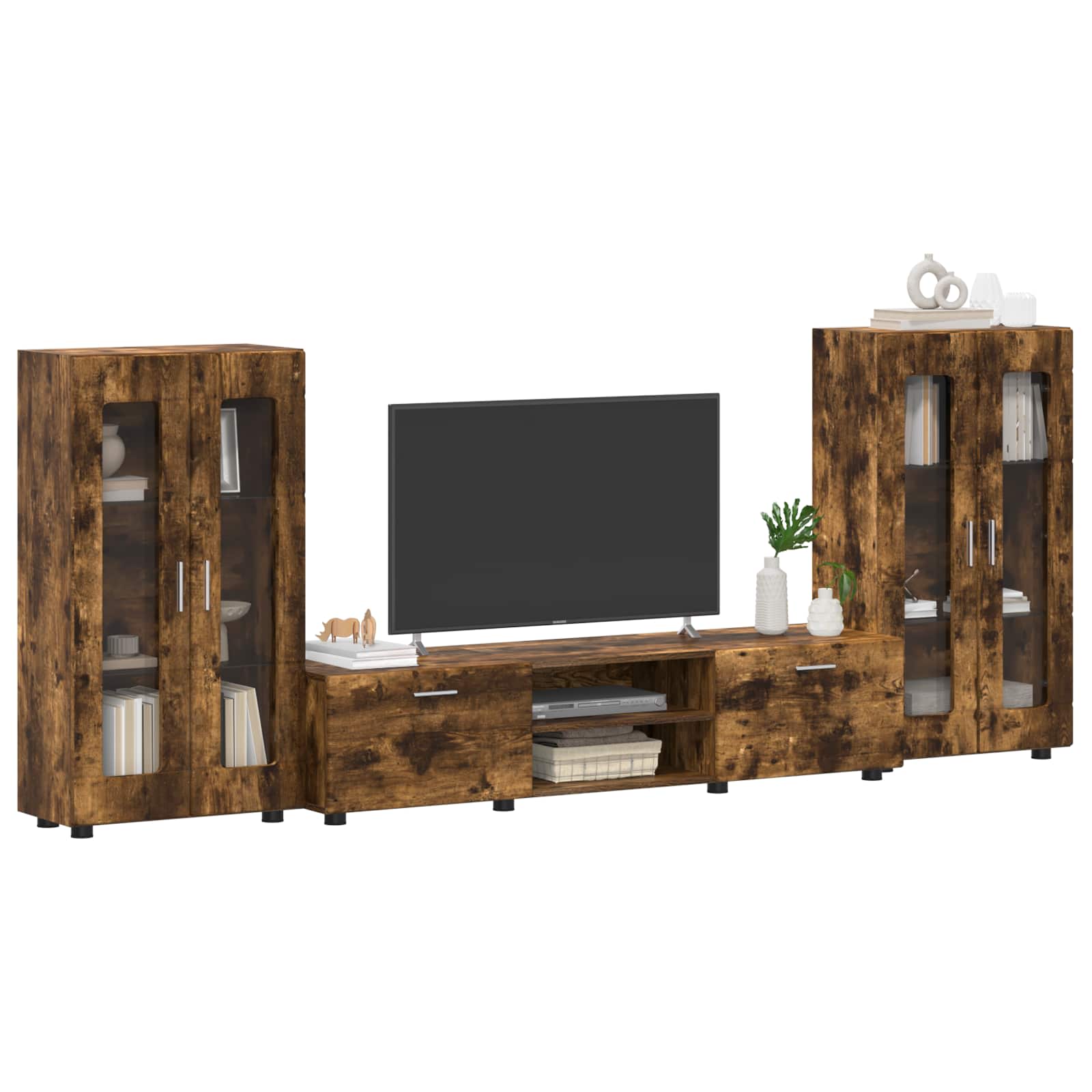 Set TV komoda FLORIN 3 pcs Dimljeni hrast Konstruirano drvo