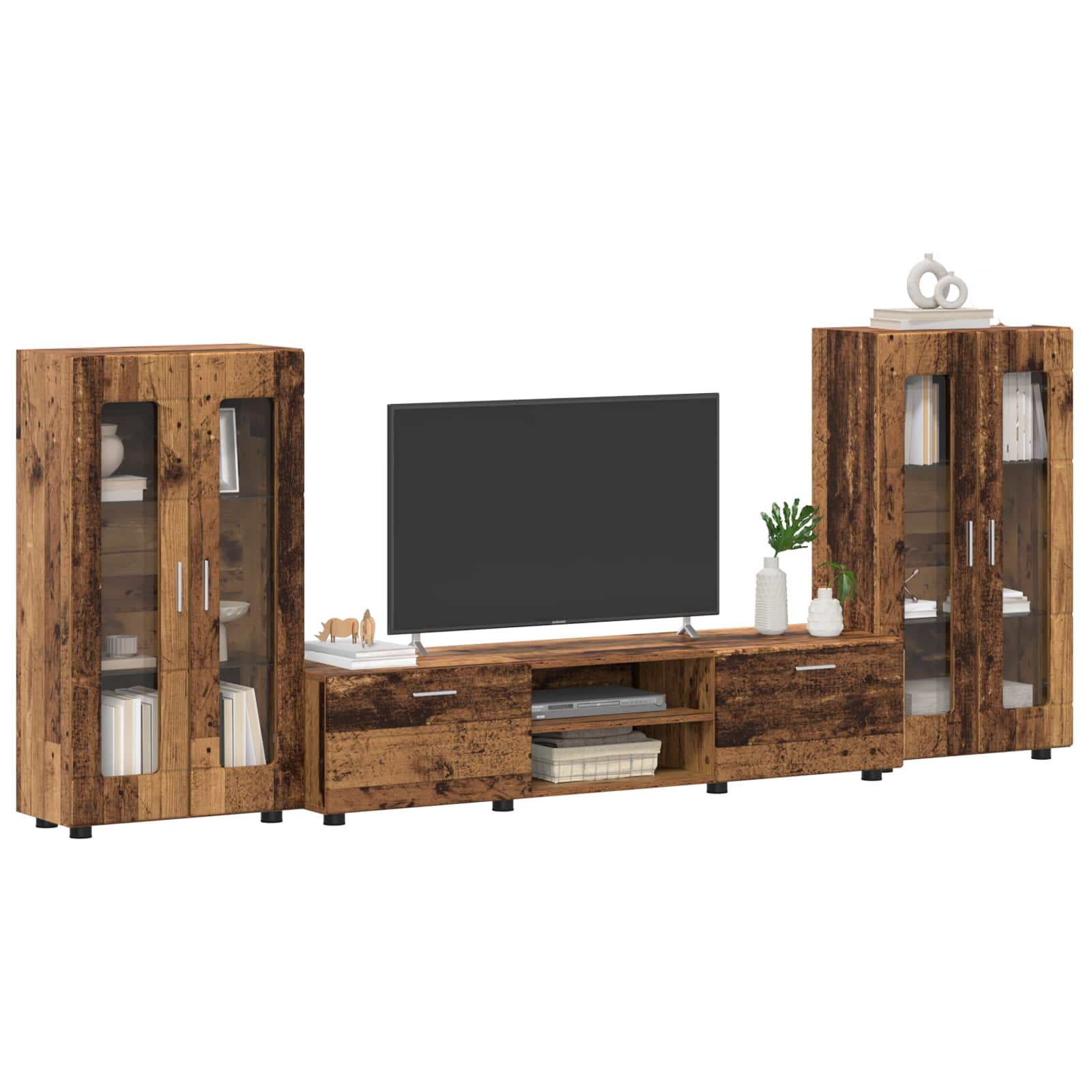 Set TV komoda FLORIN 3 pcs Staro drvo Konstruirano drvo