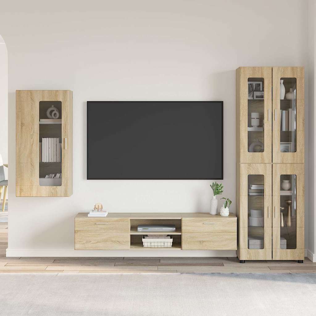 Set TV komoda Zidne FLORIN 3 pcs Sonoma hrast Konstruirano drvo