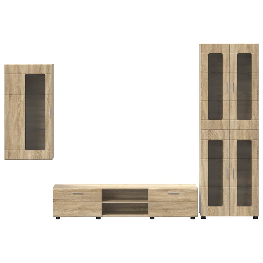 Set TV komoda Zidne FLORIN 3 pcs Sonoma hrast Konstruirano drvo