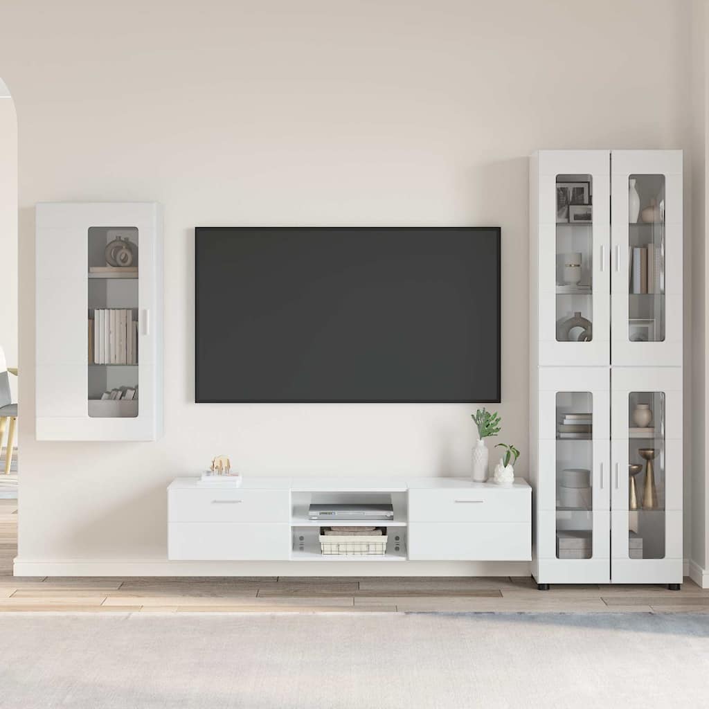 Set TV komoda FLORIN 3 kom. Visoki sjaj bijela