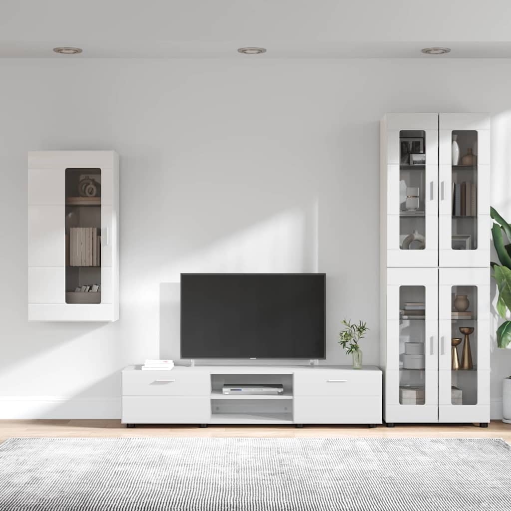 Set TV komoda FLORIN 3 kom. Visoki sjaj bijela