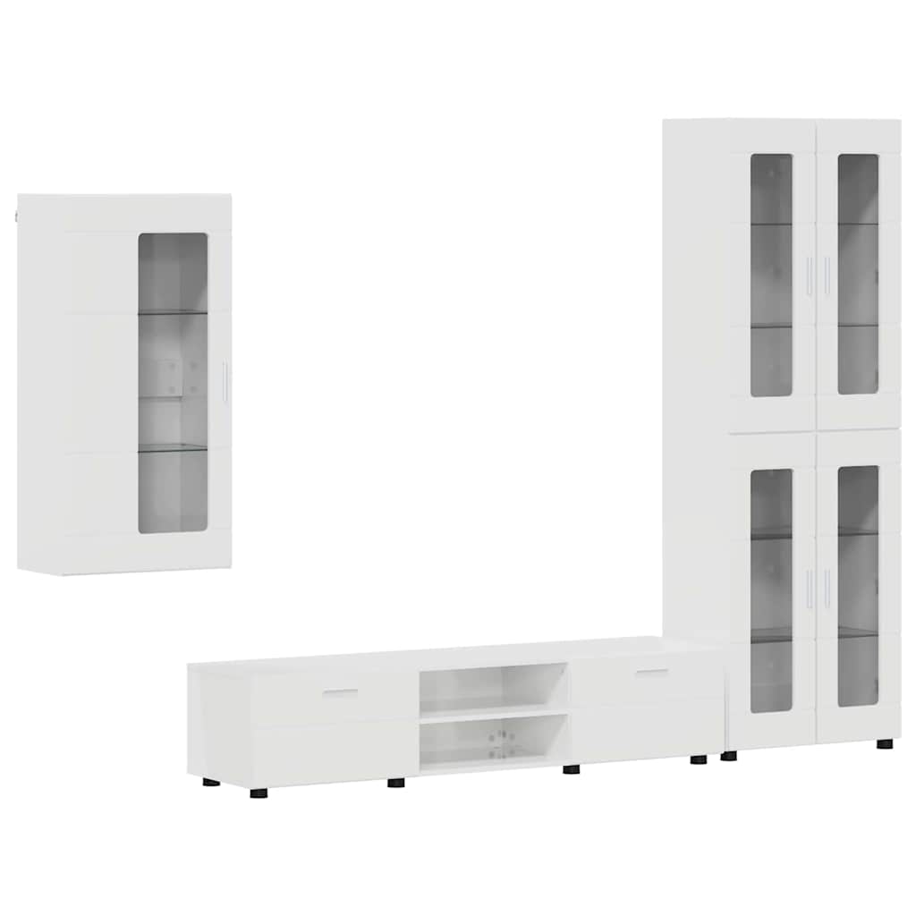 Set TV komoda FLORIN 3 kom. Visoki sjaj bijela