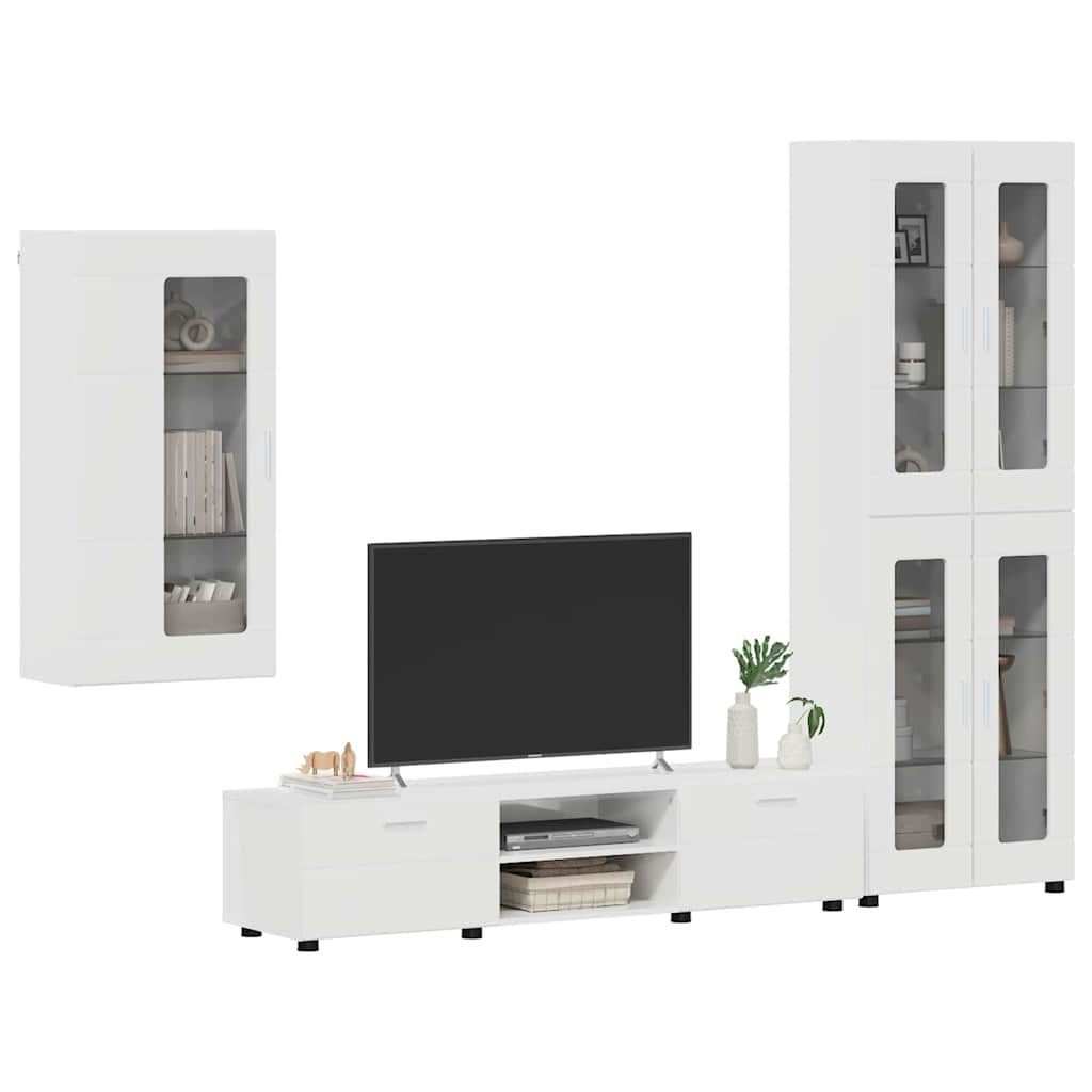Set TV komoda FLORIN 3 kom. Visoki sjaj bijela