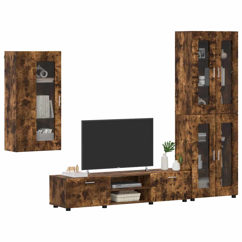Set TV komoda FLORIN 3 pcs Dimljeni hrast Konstruirano drvo