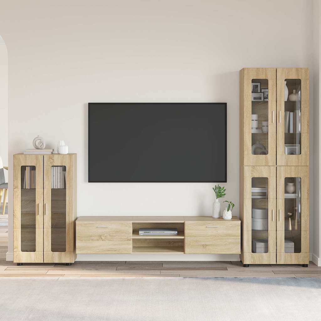 Set TV komoda FLORIN 3 pcs Sonoma hrast Konstruirano drvo