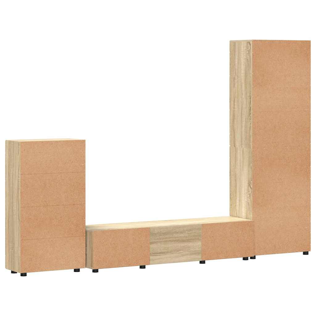 Set TV komoda FLORIN 3 pcs Sonoma hrast Konstruirano drvo