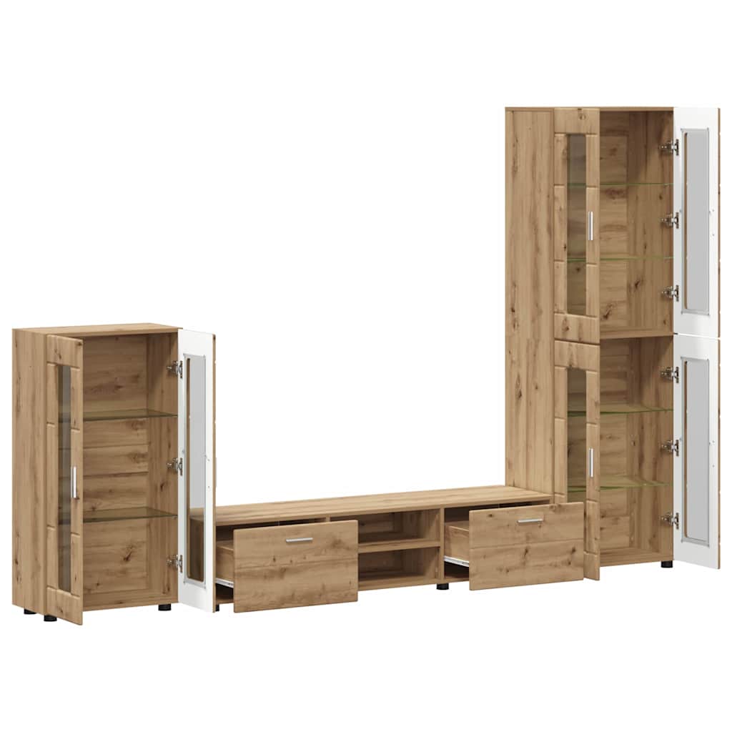 Set TV komoda FLORIN 3 pcs Umjetnički hrast Konstruirano drvo