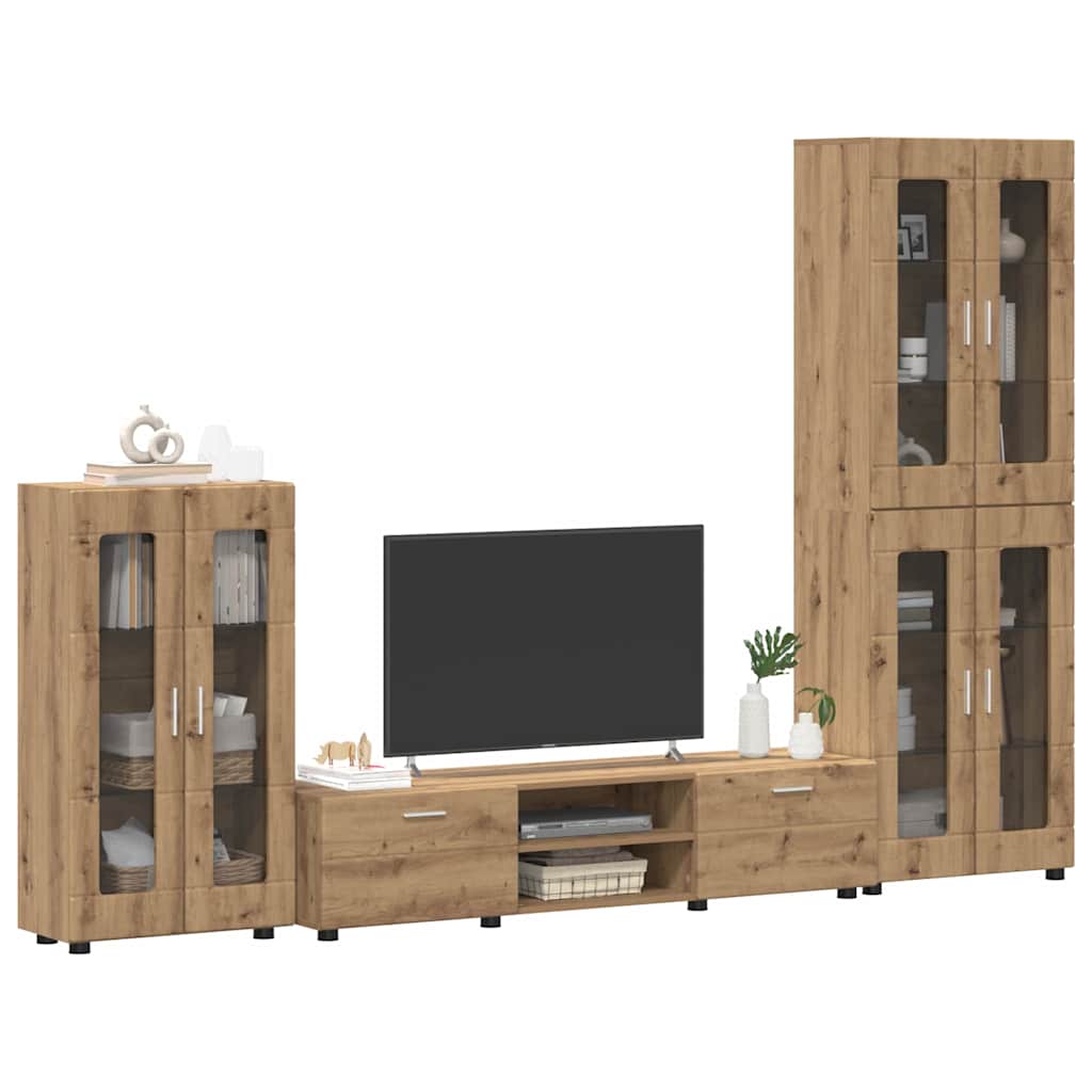 Set TV komoda FLORIN 3 pcs Umjetnički hrast Konstruirano drvo