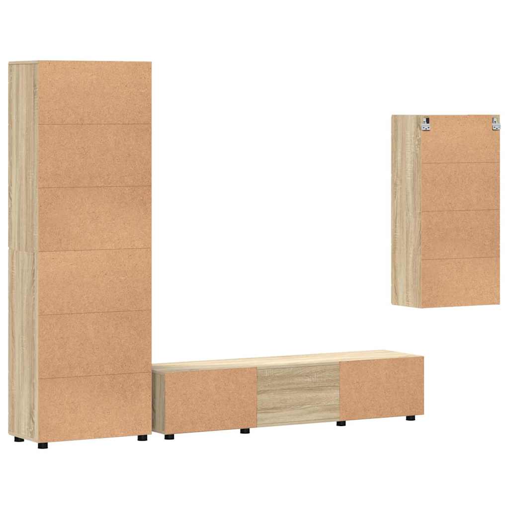 Set TV komoda Zidne FLORIN 3 pcs Sonoma hrast Konstruirano drvo