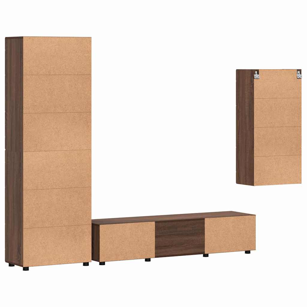 Set TV komoda Zidne FLORIN 3 pcs Staro drvo Konstruirano drvo
