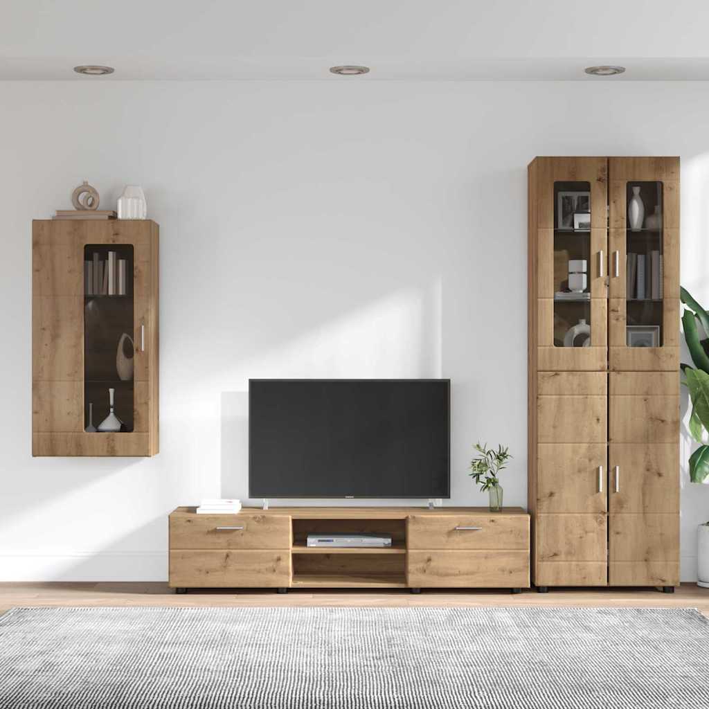 Set TV komoda FLORIN 3 pcs Umjetnički hrast Konstruirano drvo