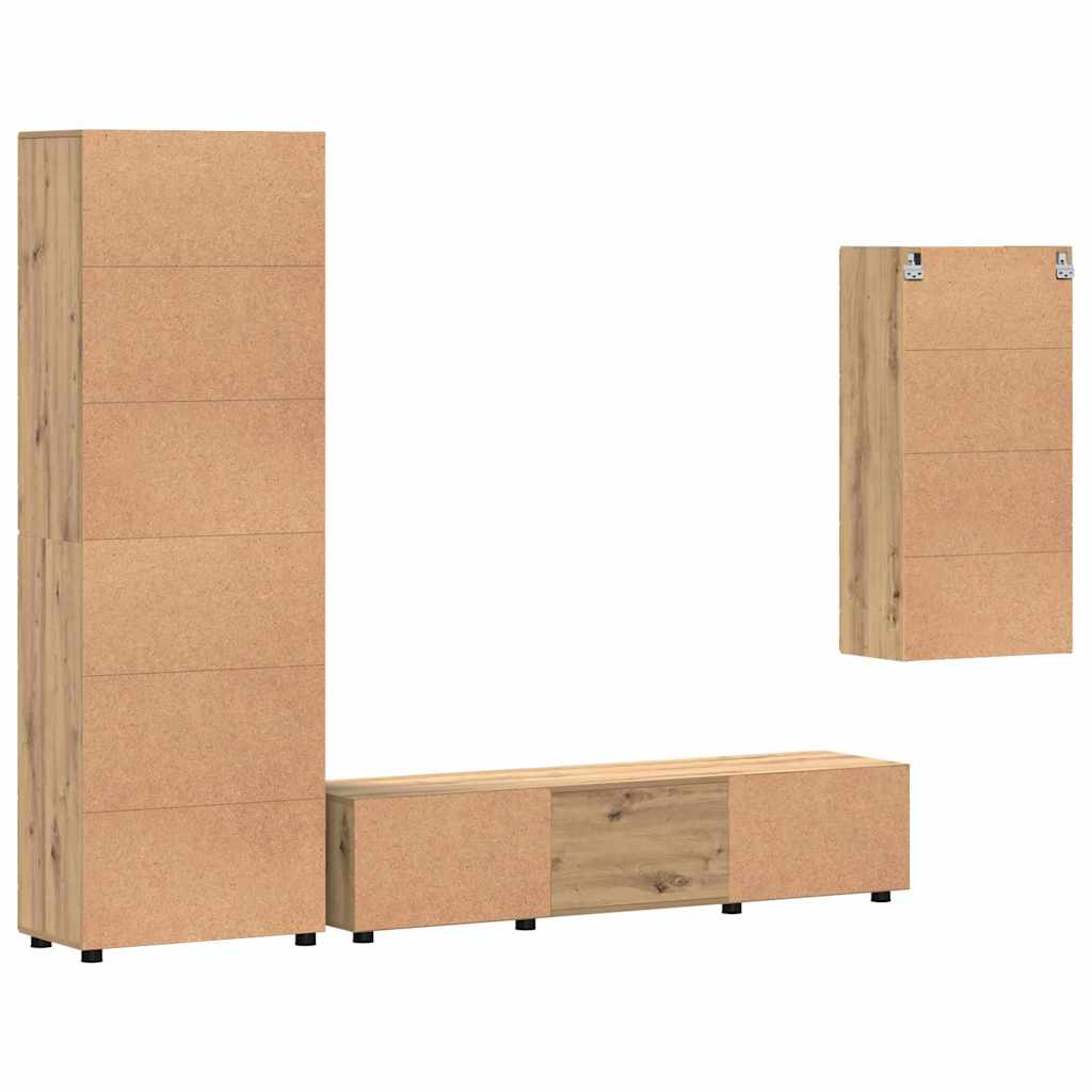 Set TV komoda FLORIN 3 pcs Umjetnički hrast Konstruirano drvo