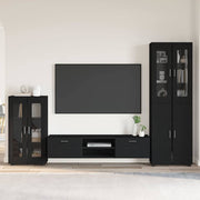 Set TV komoda FLORIN 3 kom. Crna Konstruirano drvo
