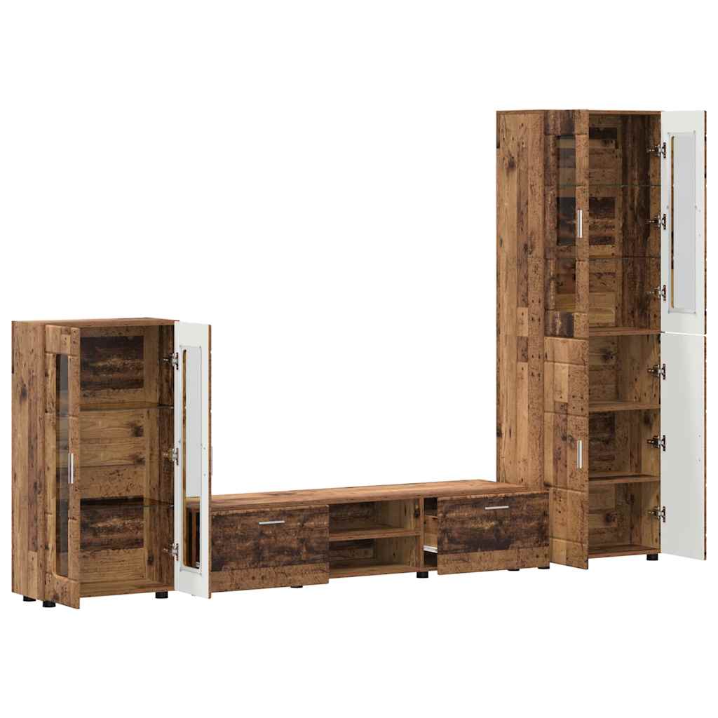 Set TV komoda FLORIN 3 pcs Staro drvo Konstruirano drvo