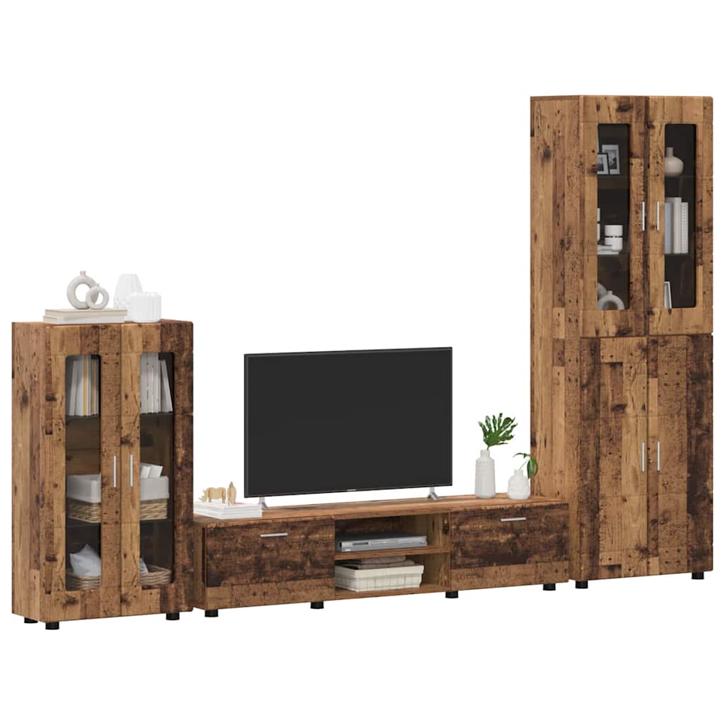 Set TV komoda FLORIN 3 pcs Staro drvo Konstruirano drvo