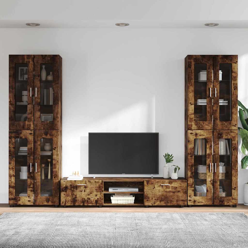 Set TV komoda FLORIN 3 pcs Dimljeni hrast Konstruirano drvo
