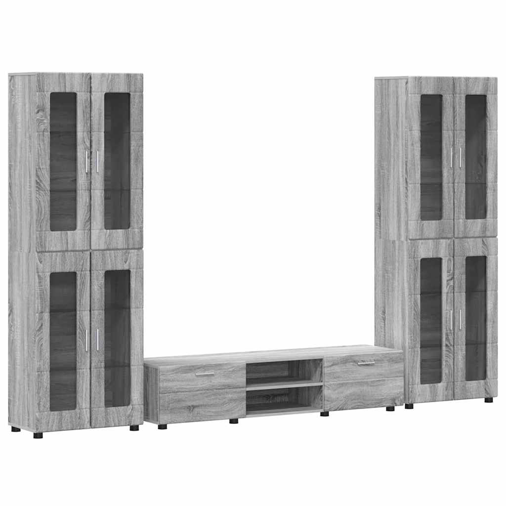 Set TV komoda FLORIN 3 kom. Siva Sonoma Konstruirano drvo