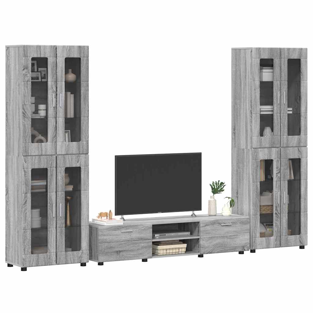 Set TV komoda FLORIN 3 pcs Siva Sonoma Konstruirano drvo
