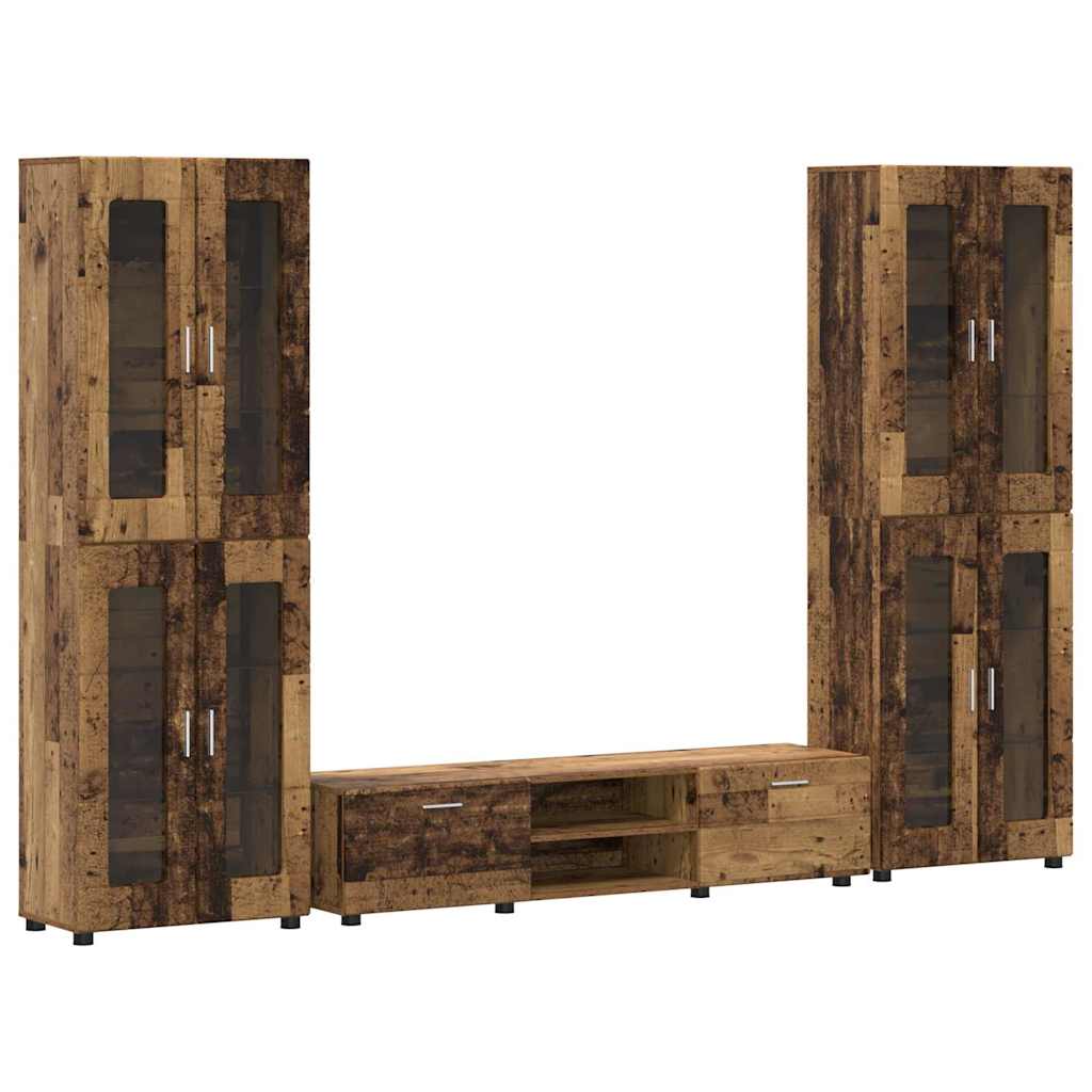 Set TV komoda FLORIN 3 pcs Staro drvo Konstruirano drvo
