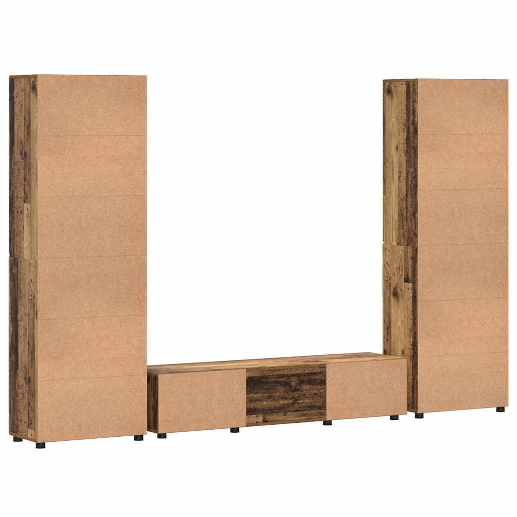 Set TV komoda FLORIN 3 pcs Staro drvo Konstruirano drvo