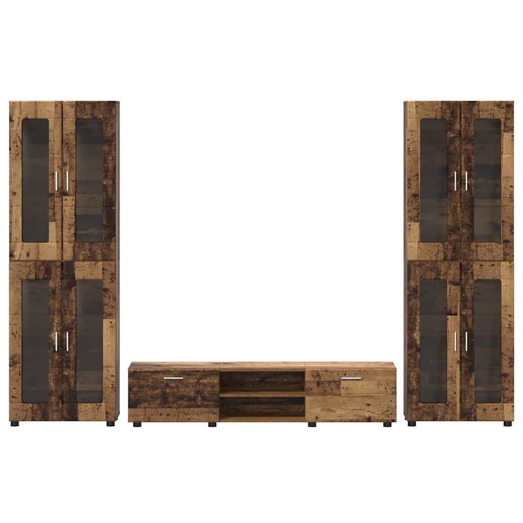 Set TV komoda FLORIN 3 pcs Staro drvo Konstruirano drvo
